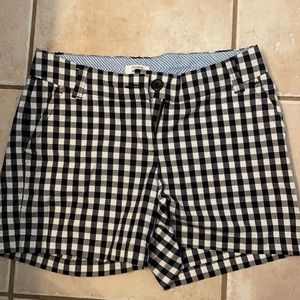 Black and white plaid shorts